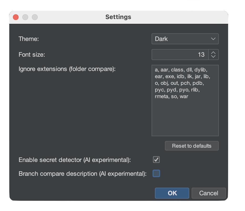 Secret detector setting